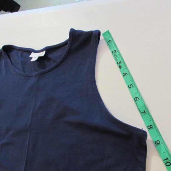 J Jill Blue Cotton Tank Top w/ Side Ties Size Small - Picture 10 of 13